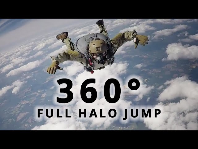 Full HALO jump 360° video - High altitude low opening jump with Lithuanian Special Forces
