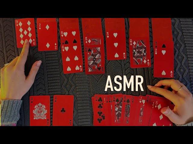 😴 ASMR Card Game Solitaire ♠️ | Relaxing Clicky Whispers & Soft Shuffling Sounds