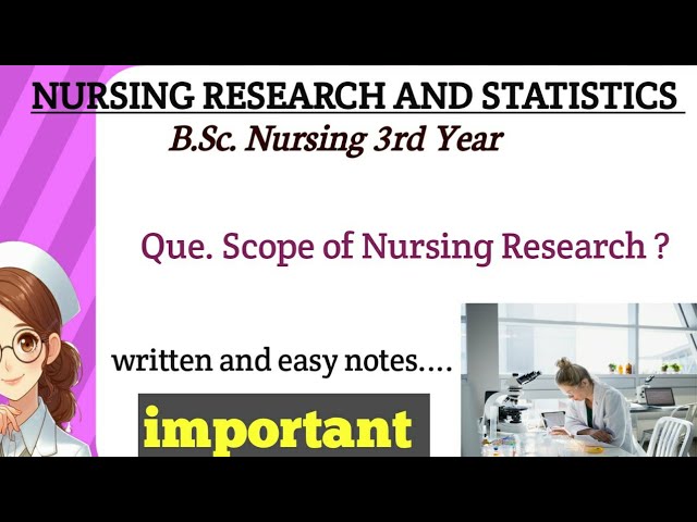 RESEARCH ! Scope of Nursing Research ! B.Sc. 3rd year ! Nursing Research and Statics ! #nursing 