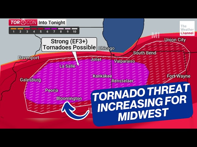Multiple Strong Tornadoes (EF2-3+) Possible in Midwest Tuesday