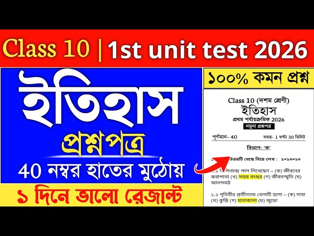 class 10 first summative history suggestion 2026 | class 10 history 1st unit test suggestion 2026