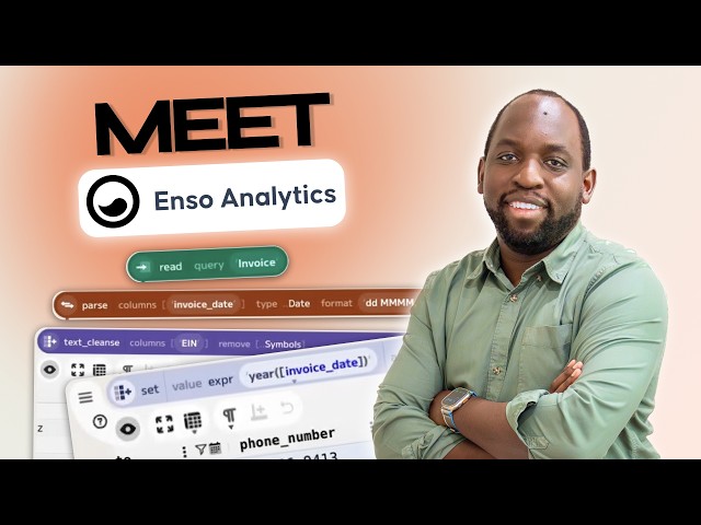 Meet Enso Analytics, a flow based data prep tool. With Ned Harding & Sylwia Brodacka