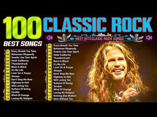 Top 500 Classic Rock Songs 70s 80s 90s - Aerosmith, Nirvana, Guns N' Roses, AC/DC, Metallica, Queen