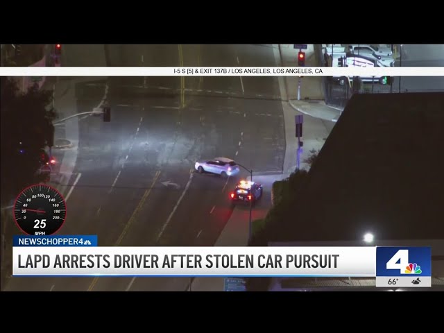 LAPD arrests driver after stolen car pursuit in Elysian Valley
