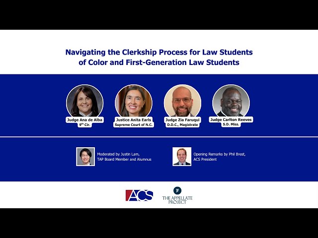 Navigating the Clerkship Process for Law Students of Color and First Generation Law Students 2026