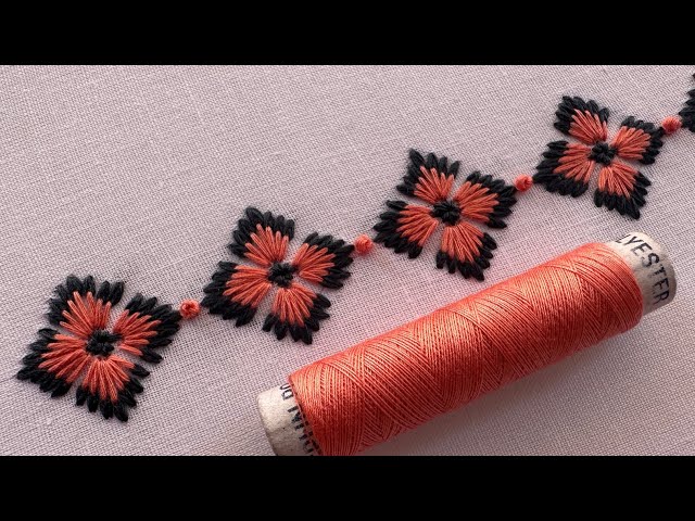 Easy & beautiful border embroidery design |#handbroidery |#art 
