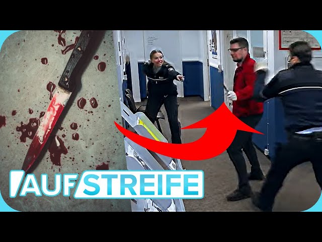 PANIK auf der Wache! 🔪🩸 Mann stürmt mit blutigem Messer auf's Revier! | 1/2 | Auf Streife | SAT.1