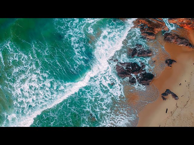 Ocean Sea Waves | Drone Aerial View | Free Stock Video Footage - No Copyright | Free Download