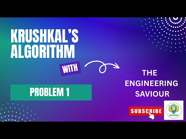 Kruskal's Algorithm | Minimum Spanning Tree (MST) part-1 | Solved Example #1