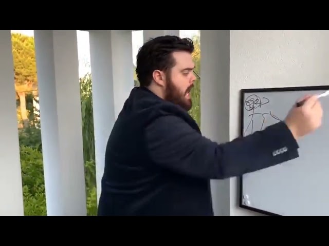 Guy explaining whiteboard meme original version
