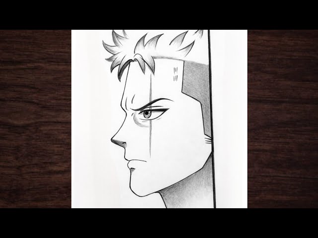 How to Draw Zoro Side Profile | Pencil Sketch Tutorial