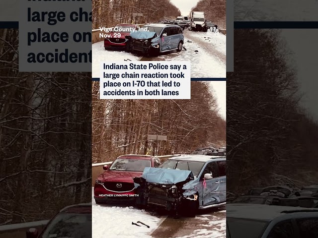 Winter weather causes massive pileup on Indiana highway