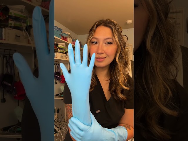 Double glove #asmr #asmrvideos #asmrcommunity #gloves #glovesounds #nurse #scrubs #sound #medical