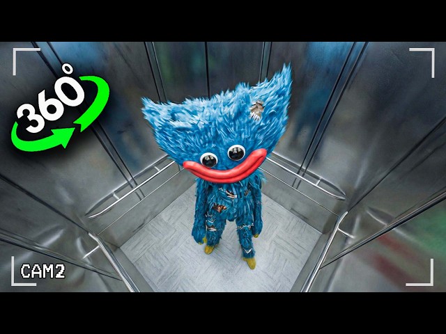 360° Huggy Wuggy Caught on Camera in the Elevator / Poppy Playtime 5 (Fan modification)