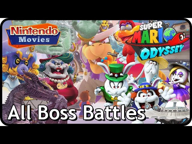 Super Mario Odyssey - All Bosses + Cutscenes