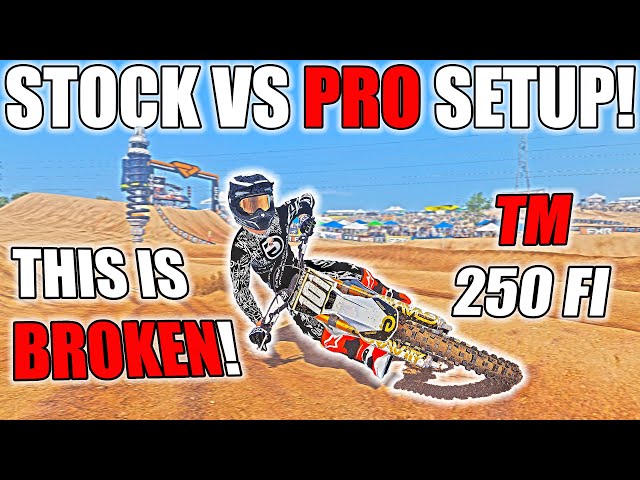 THE STOCK VS PRO MOTOCROSS SETUP FOR THE TM 250FI IN MX BIKES!