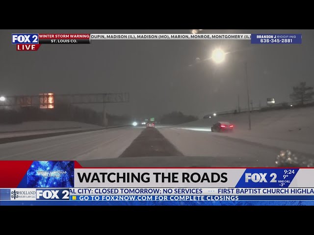Tracking snow-covered roads around St. Louis