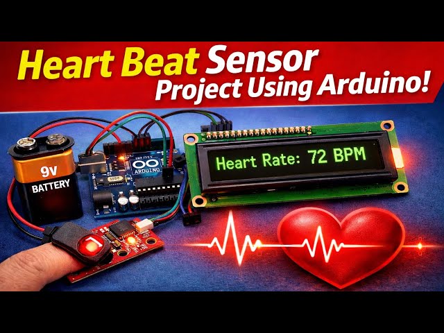 Heart Beat Sensor Project Using Arduino | BPM Monitor with LCD