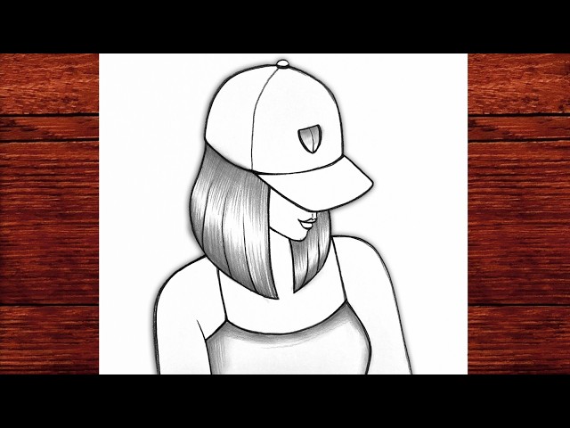 Girl in Baseball Cap Pencil Drawing ✨ Easy Portrait Tutorial Step by Step