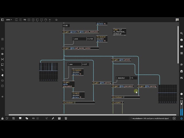 Low-noise threshold granular ambient system with spectral process