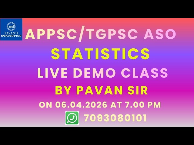 APPSC / TGPSC ASO STATISTICS LIVE DEMO CLASS