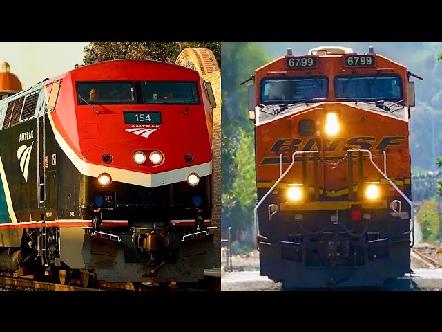 AMTRAK TRAINS + Fully Loaded Military Train!