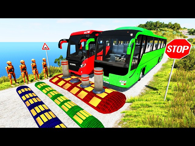 TRANSPORTING MINI HONDA & BMW TRUCK & AUDI BUS with FLATBED TRAILER & CRAZY LOADERS! - BeamNG.drive