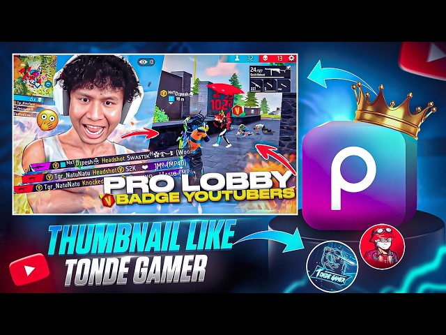 How to make thumbnail like 😱 tonde gamer in PicsArt | how to make Free fire thumbnail in PicsArt