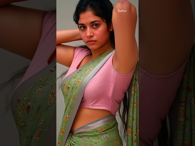 How to style like Yazhini ❤️🥻 |  Pastel Green Saree with Blush Pink Sleeveless Blouse
