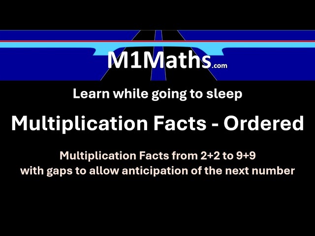 Listen Maths. Multiplication facts in order. Learn while going to sleep.