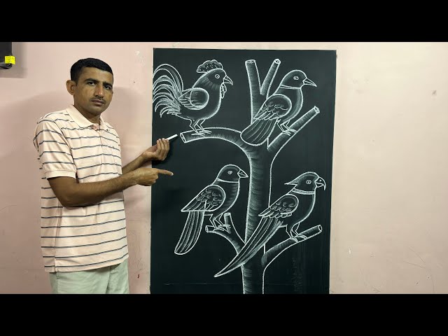Birds drawing tutorial || easy birds art 🦜🐦‍⬛ #birdart #birdsketch #trendingvideo 
