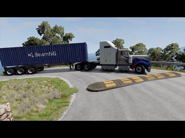Trucks vs Speed bumps vs log bridge compilation #11 beamng.drive live 8