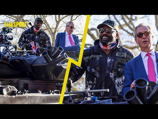 Derek Chisora And Nigel Farage Roll Up In An ARMY TANK For Press Conference