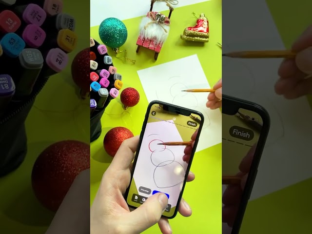 Draw an adorable snowman step-by-step with the help of augmented reality. ☃️