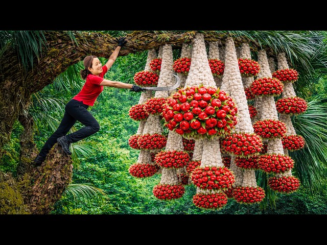 Harvesting Ultra-Rare Giant White Cliff Mushrooms | Unique Dish Sold Out Fast at Village Market