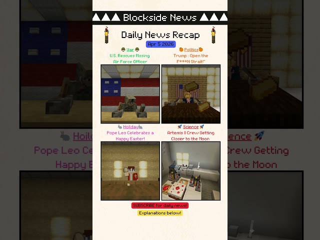 News explained in Minecraft #minecraft #news #usa #iran #moon #space #trump #easter #pope #war #gas