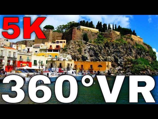 360° VR - Lipari Island Walking Tour - Italy Sicily - 5K HD 4K - Virtual Reality