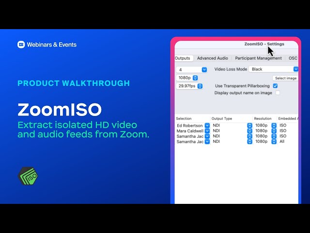 ZoomISO Product Walkthrough | extract isolated HD video and audio feeds from Zoom