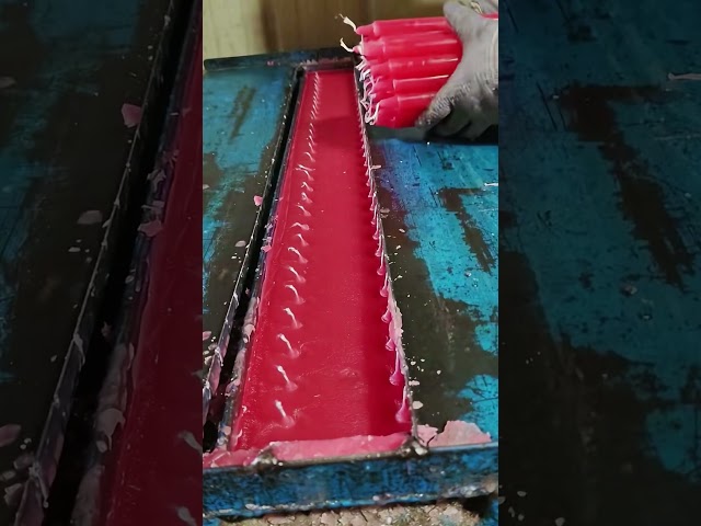 The manufacturing process of red candles- Good tools and machinery make work easy