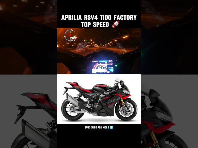 Aprilia RSV4 1100 Factory Top Speed 🚀 | 322 Km/h Acceleration