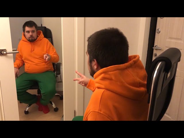 Playing rock paper scissors with my reflection