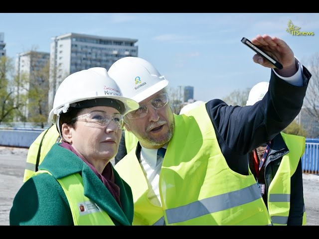 Most Łazienkowski. Bilfinger. Hanna Gronkiewicz-Waltz dogląda remontu. Warszawa 2015.