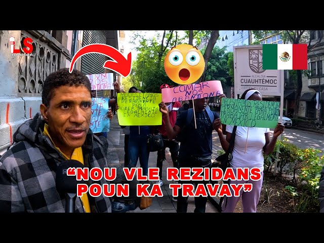Yon Gwoup Ayisyen al manifeste 😱 devan COMAR pou mande REZIDANS NAN MEXIQUE 🇲🇽
