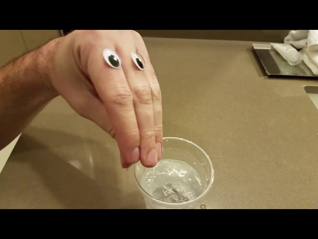 A hand drinking water