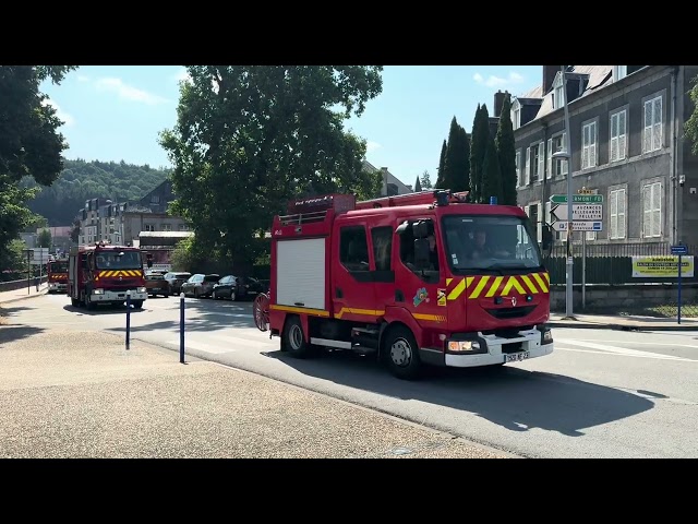 Défilé des véhicules de la gendarmerie et du centre d’incendie et de secours d’Aubusson