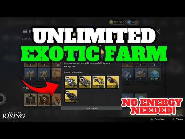 UNLIMITED Exotic Farming! (No Energy Needed) | Destiny Rising