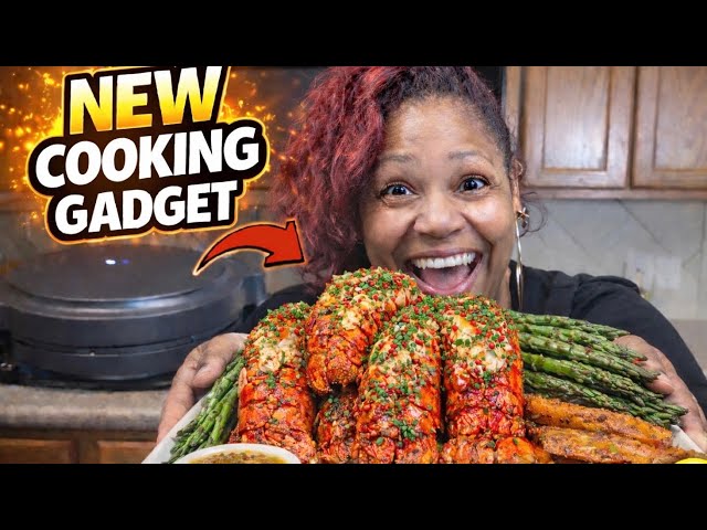 I Cooked Lobster Tails, Asparagus & Sweet Potatoes ALL AT ONCE 😳 | New Cooking Gadget