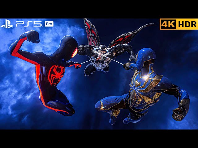 Blue Iron Spider & Miles Morales Take on Venom (PS5 PRO 4K HDR)