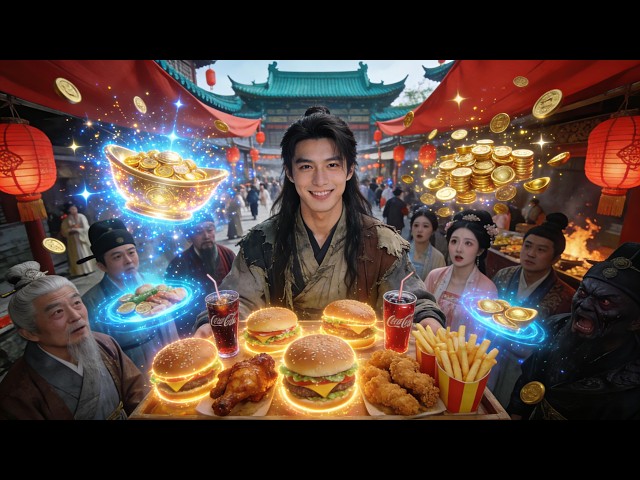 我穿越後聚寶盆救我！用漢堡可樂發家致富？！從混蛋逆襲成英雄，還成了公主的救命恩人！