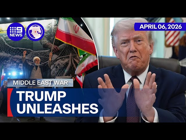 Donald Trump unleashes F-bomb social post, threatens to step up attacks on Iran | 9 News Australia